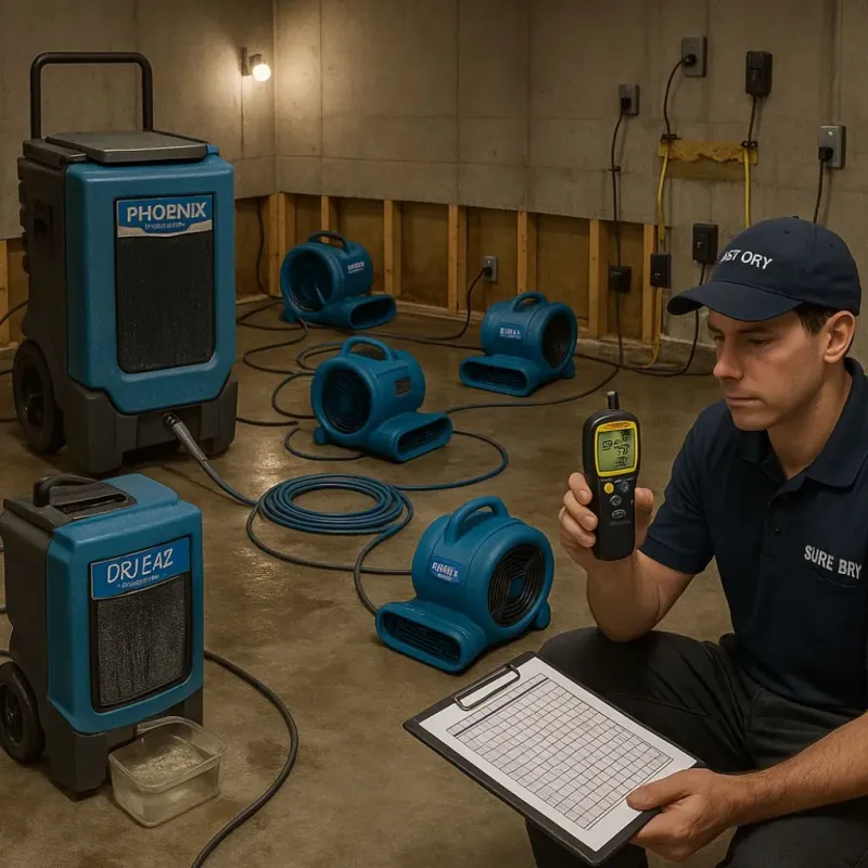 Structural Drying and Dehumidification process in Marshall County, SD